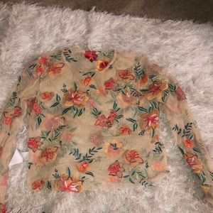 Urban Outfitters Floral Sheer top